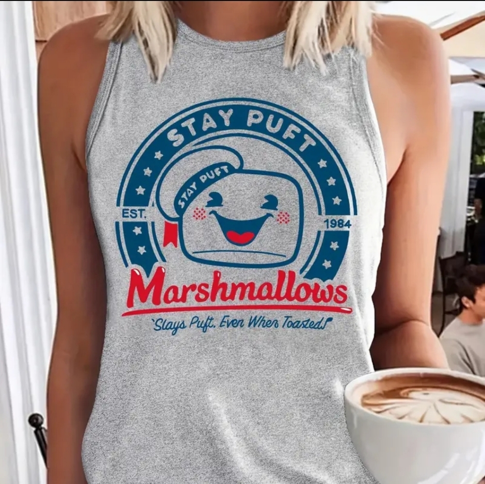 Gray Stay Puft Marshmallows Tank Top